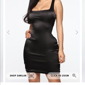 Fashion Nova Black Satin Mini Dress